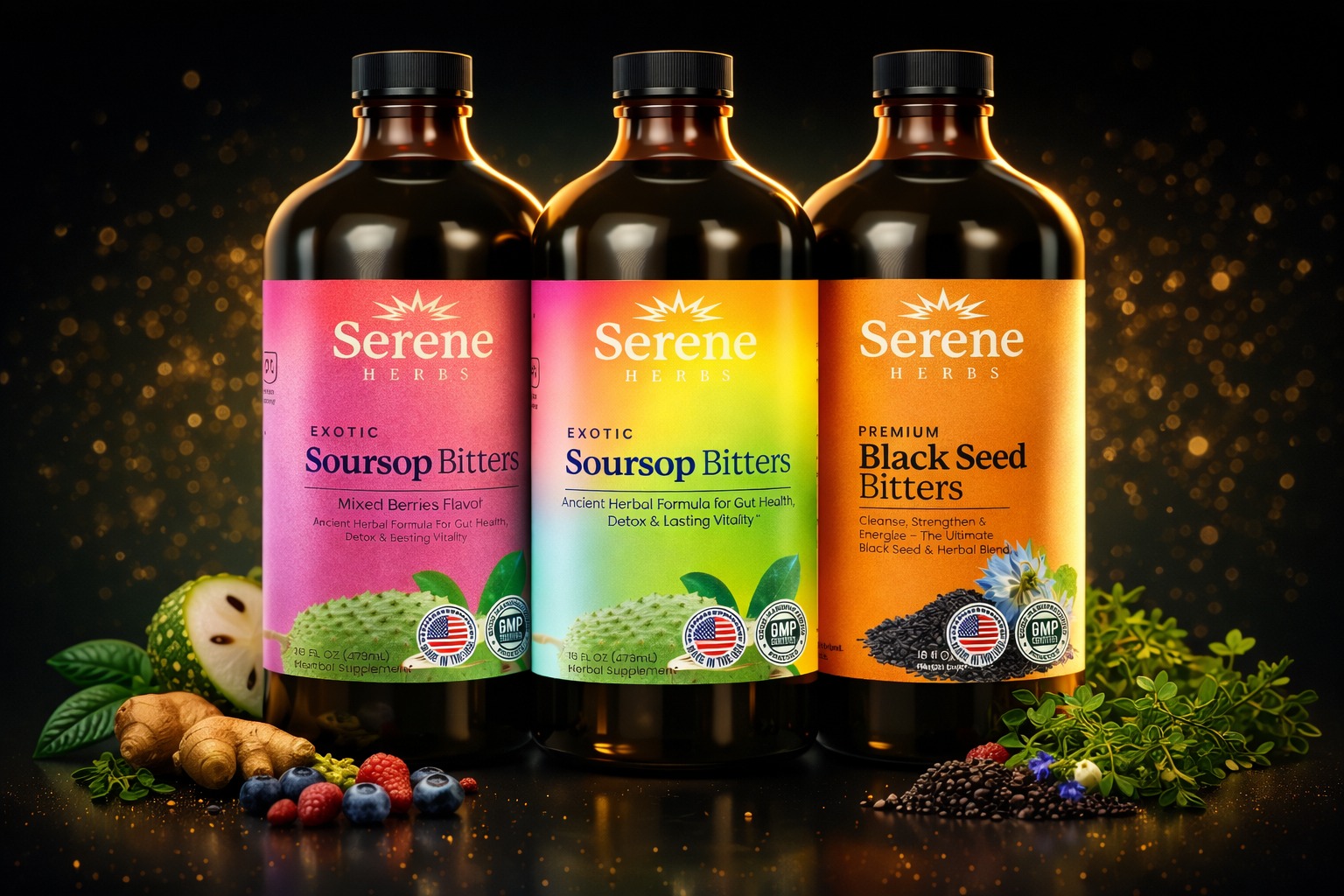 Triple Power Bundle — Soursop, Black Seed & Mixed Berry